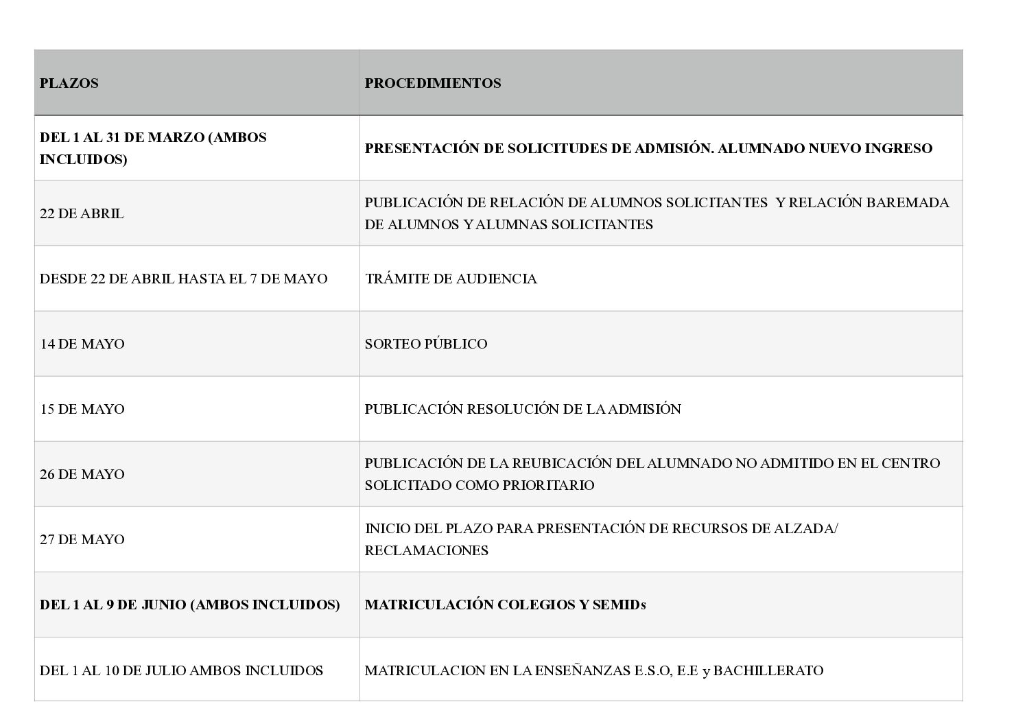 CALENDARIO ADMISIÓN 25-26 web